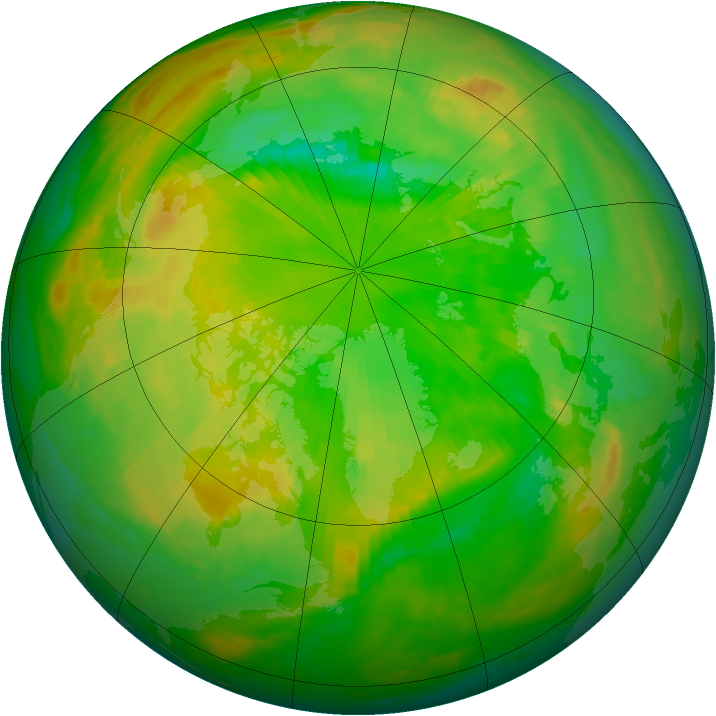 Arctic ozone map for 29 June 1981